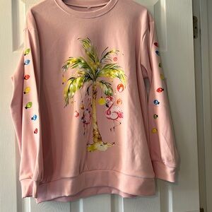 Pink sweatshirt with Christmas design